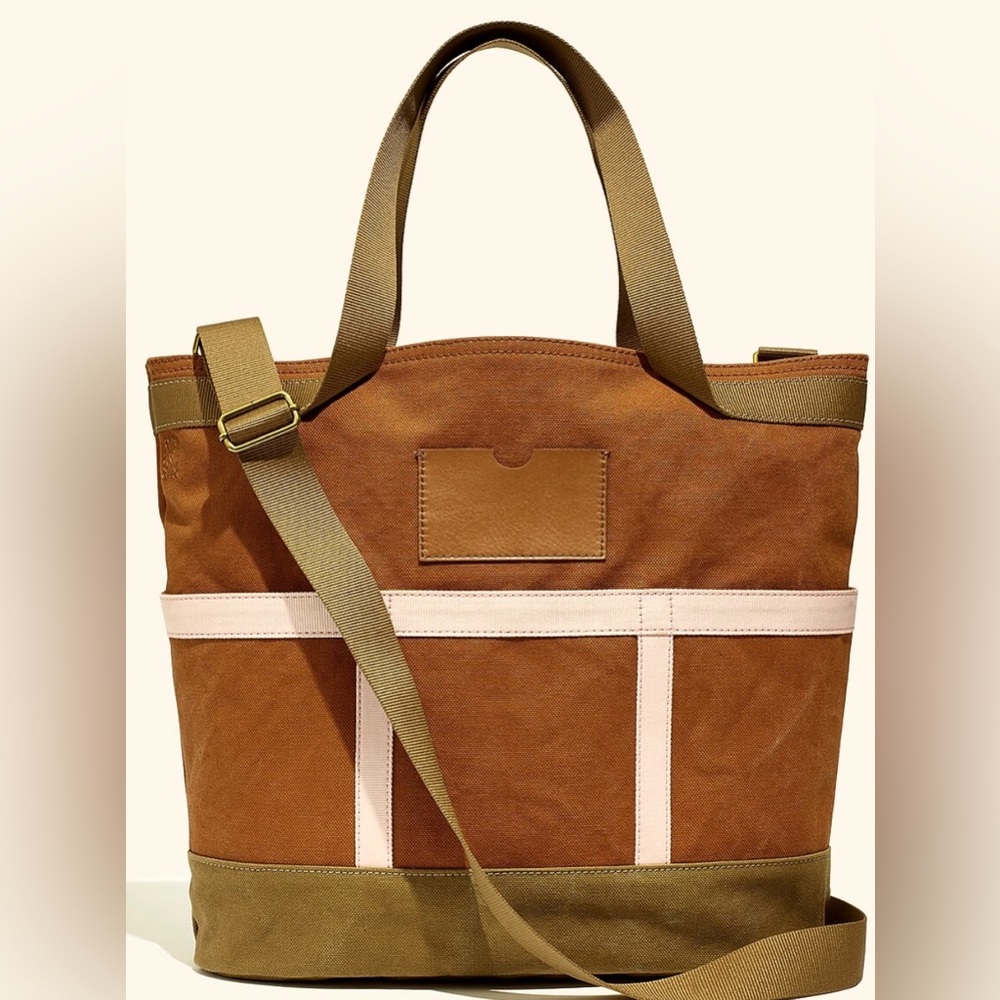 Madewell Camden Canvas Tote Leather Detail